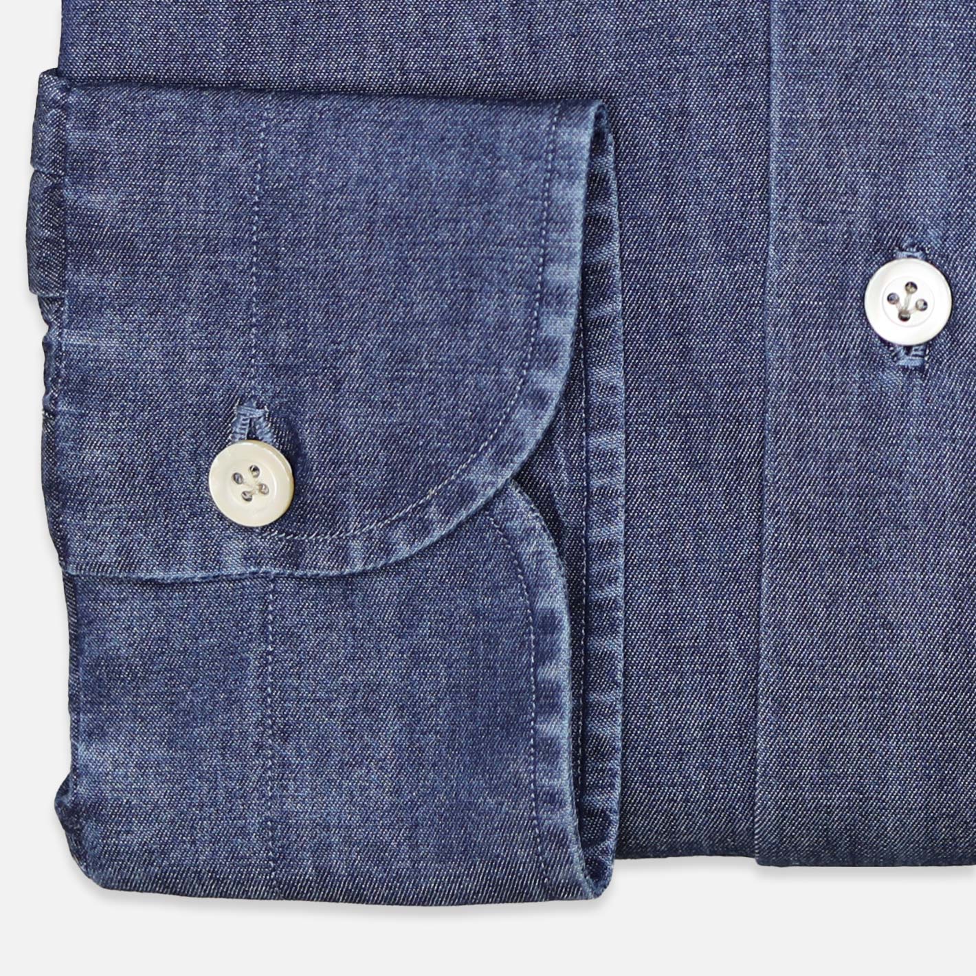 Dark blue denim casual shirt – Vanacore Napoli