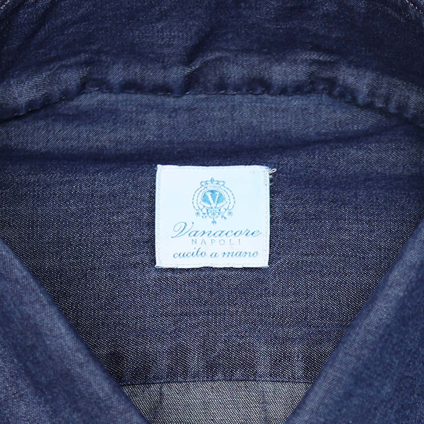 Dark blue denim casual shirt – Vanacore Napoli