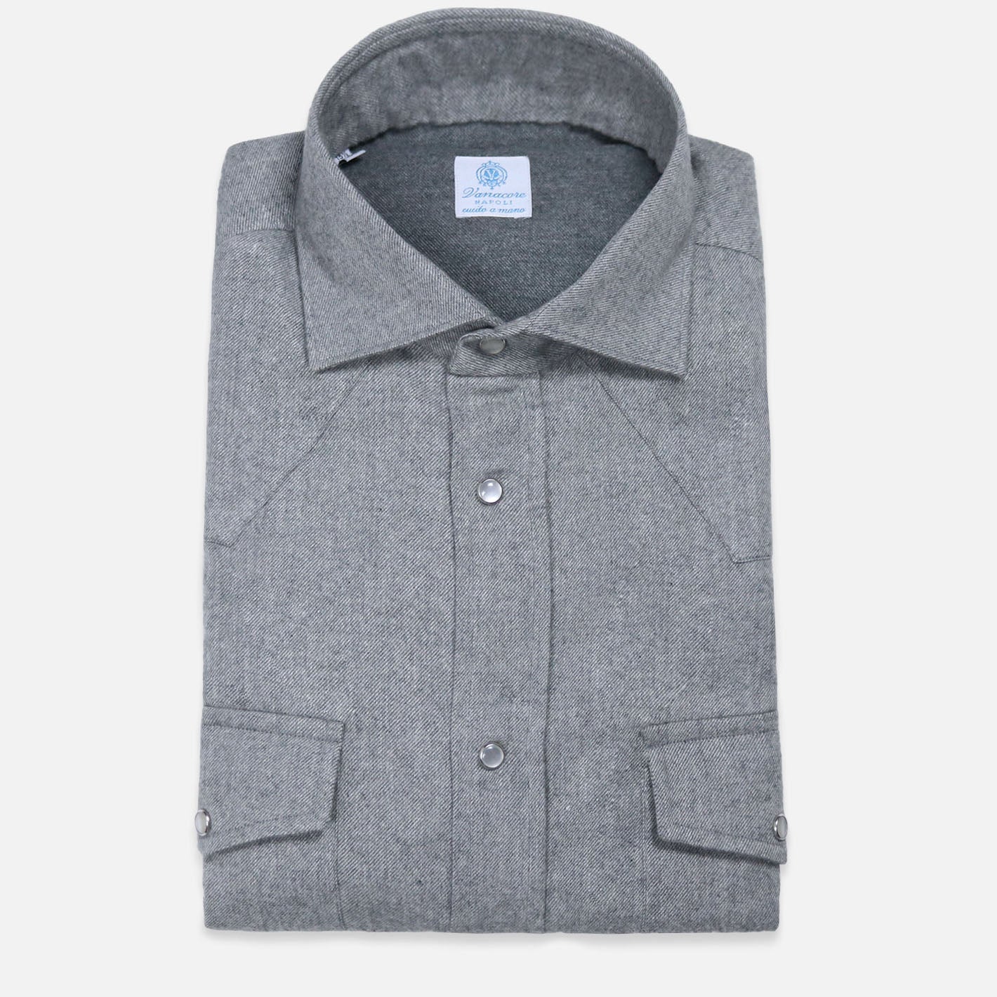 Grey cotton flannel Rodeo shirt – Vanacore Napoli