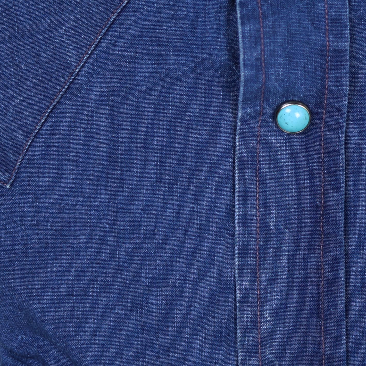 Indigo blue denim western-style shirt for men – handmade by Vanacore Napoli