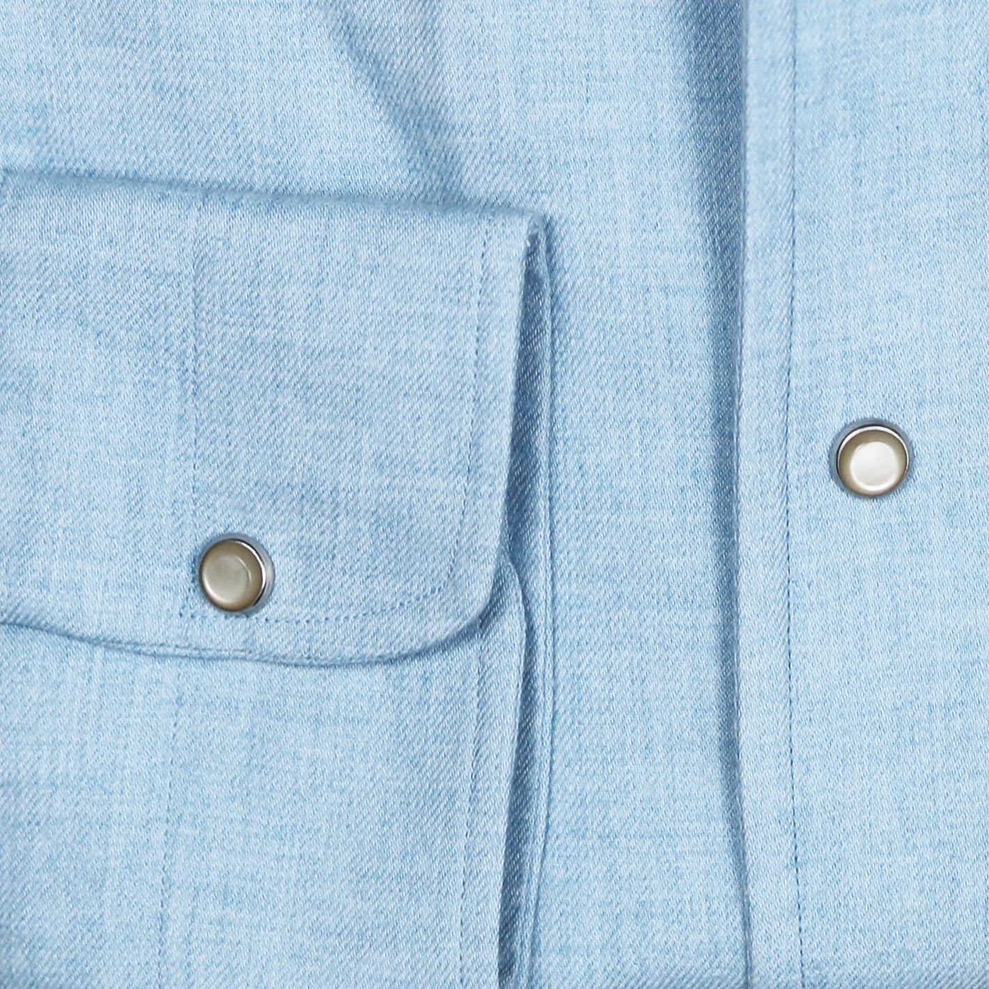 Ice Blue Cotton Cashmere Paramontura Shirt – Vanacore Napoli