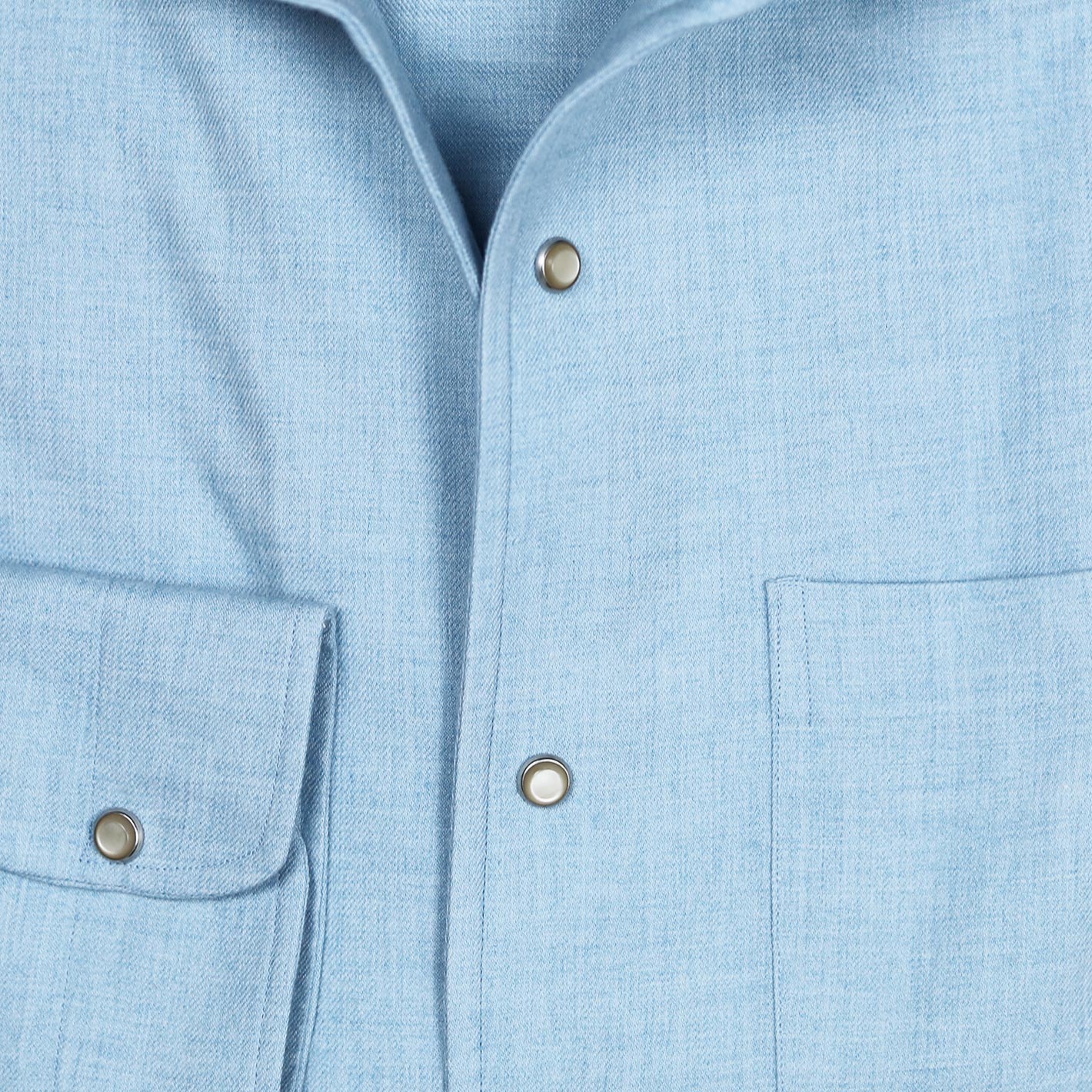 Ice Blue Cotton Cashmere Paramontura Shirt – Vanacore Napoli