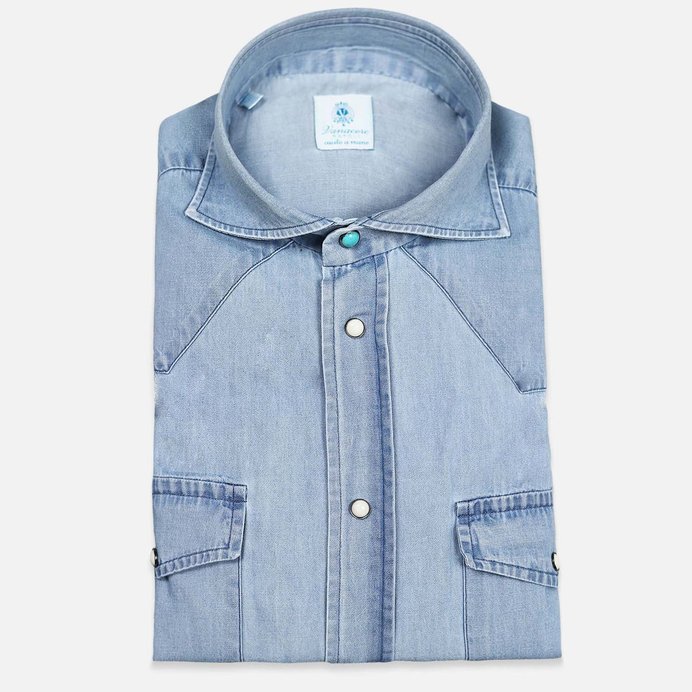 Light Blue Denim Rodeo Shirt – Vanacore Napoli