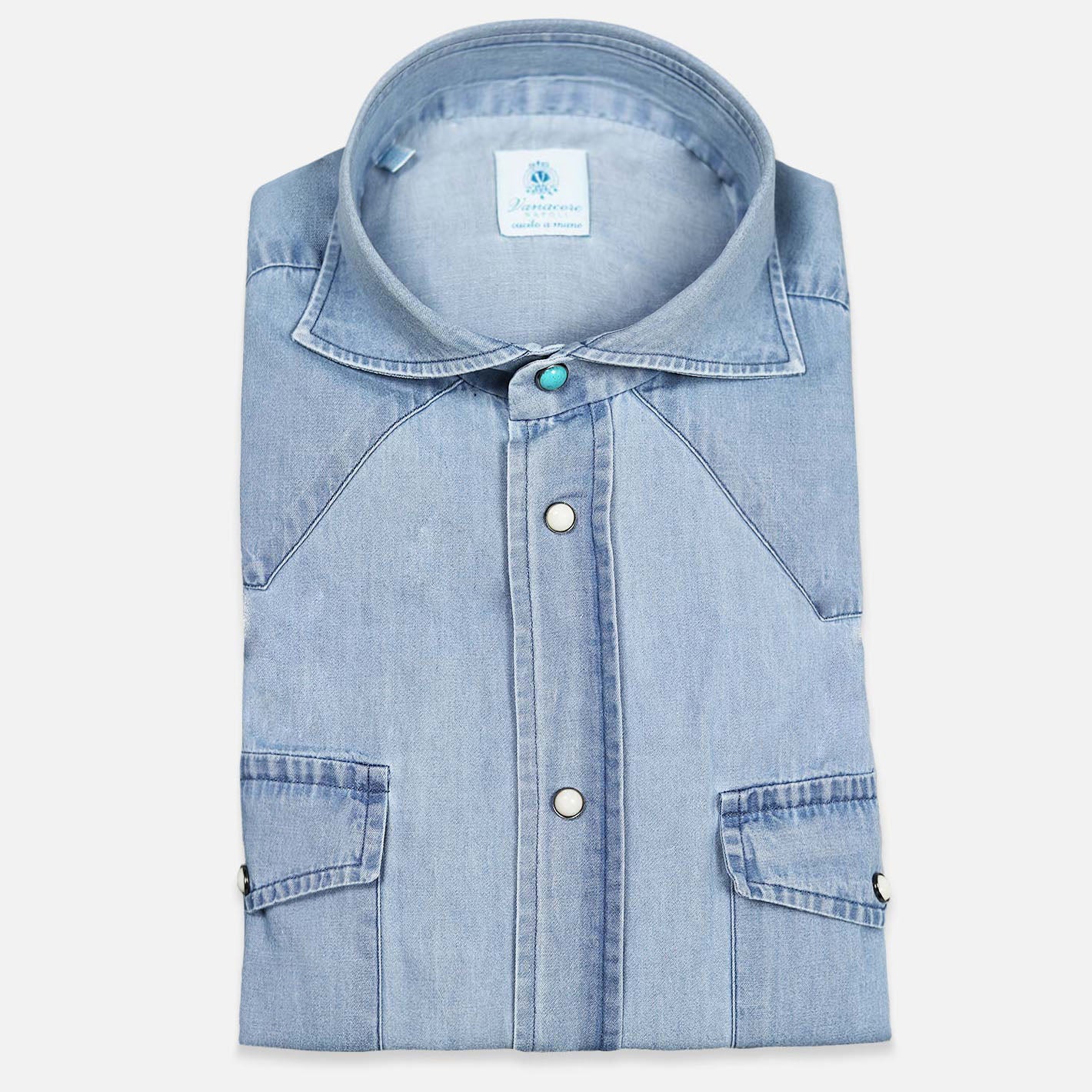 Light Blue Denim Rodeo Shirt – Vanacore Napoli