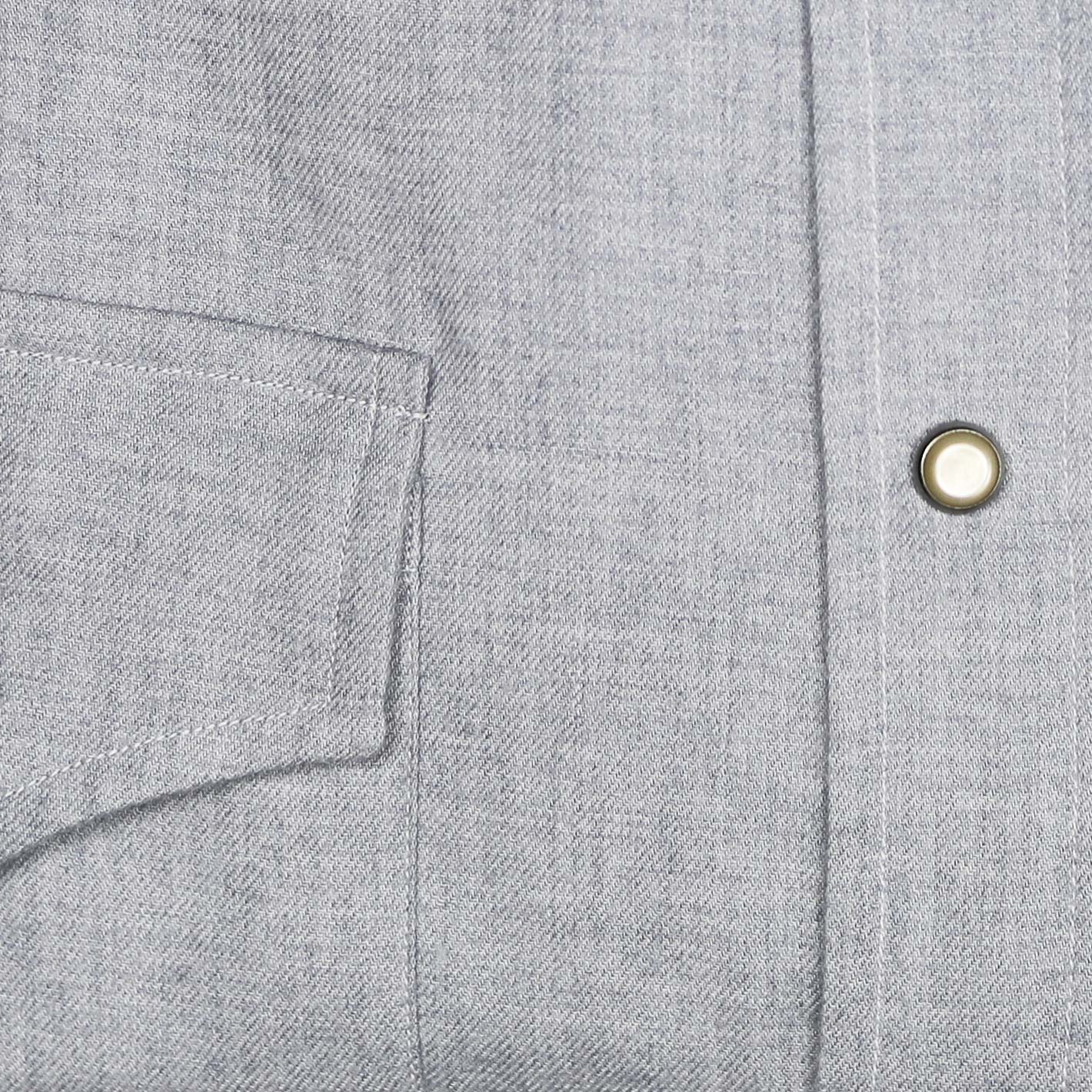 Light grey cotton cashmere rodeo shirt – Vanacore Napoli
