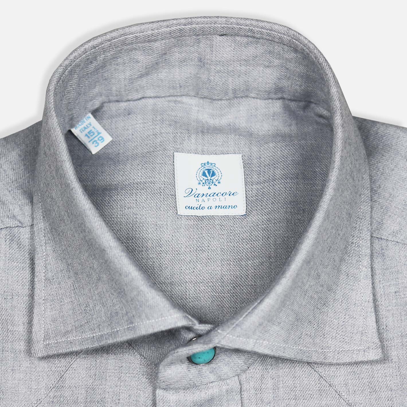 Light grey cotton cashmere rodeo shirt – Vanacore Napoli