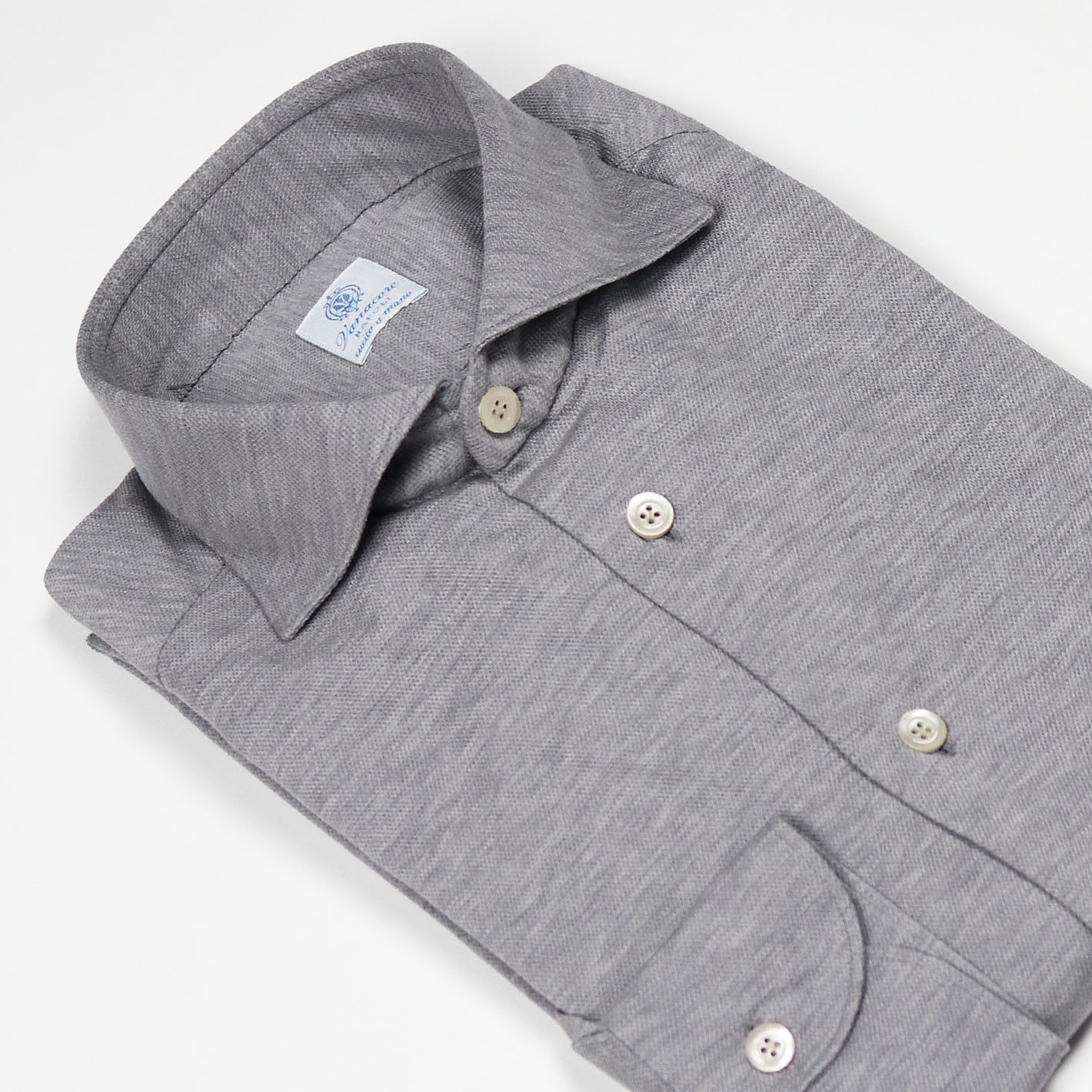 Grey cotton jersey cutaway shirt – Vanacore Napoli