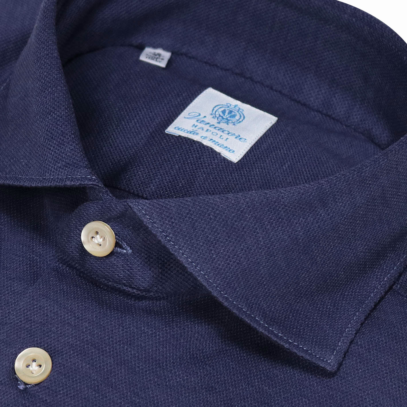 Navy cotton jersey cutaway shirt - Vanacore Napoli