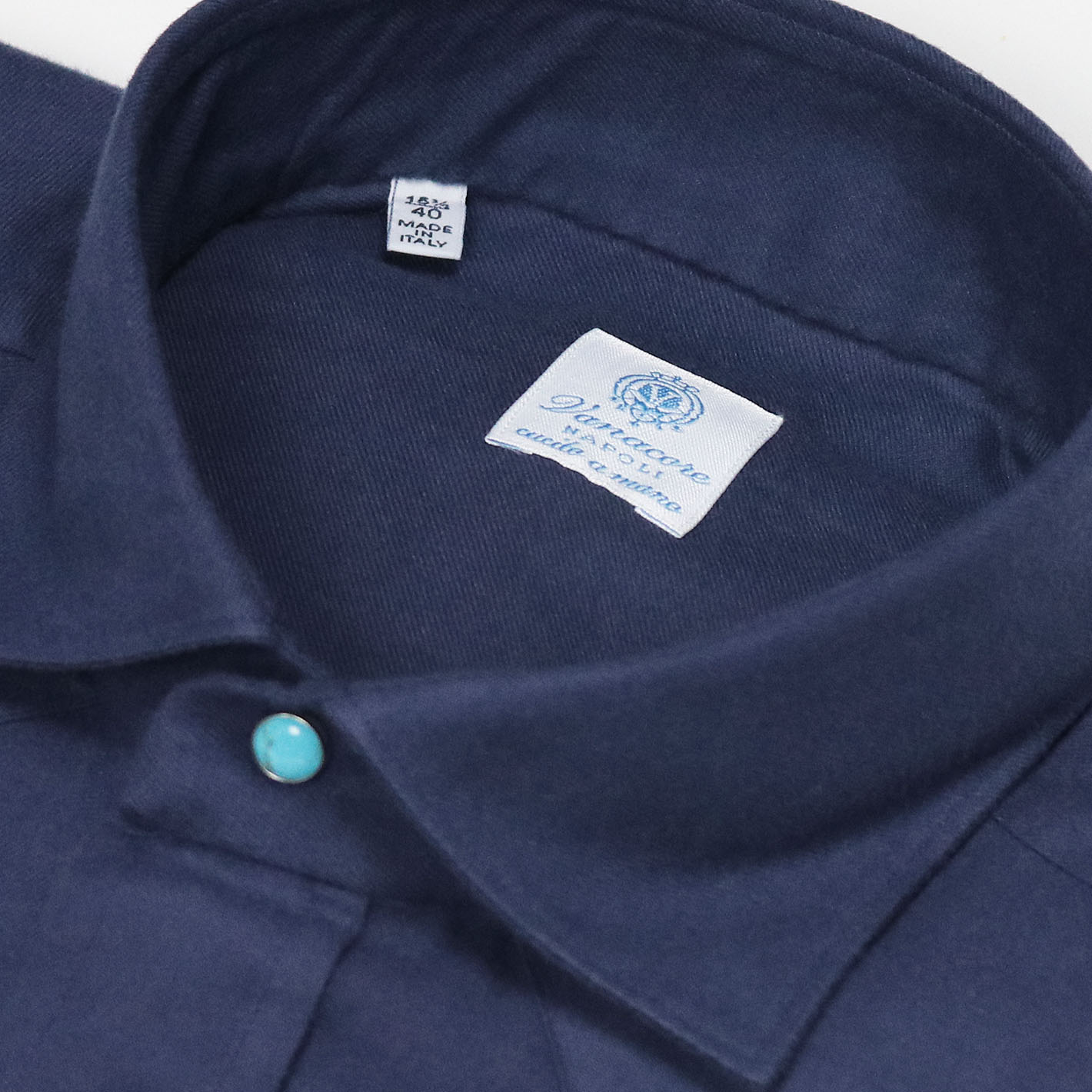 Dark blue cotton flannel Rodeo shirt – Vanacore Napoli