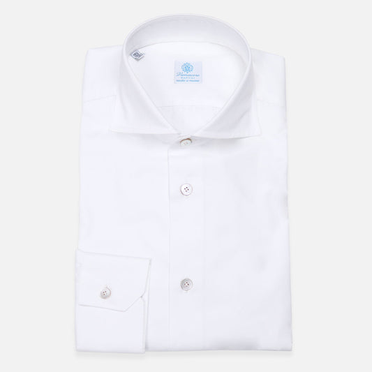 Classic White Poplin Cutaway Shirt – Vanacore Napoli