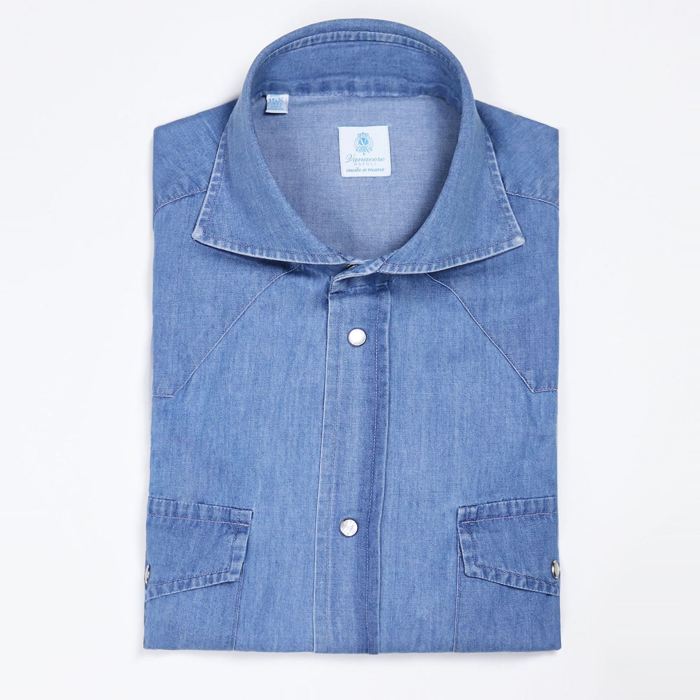 Mid-blue denim Rodeo shirt – Vanacore Napoli