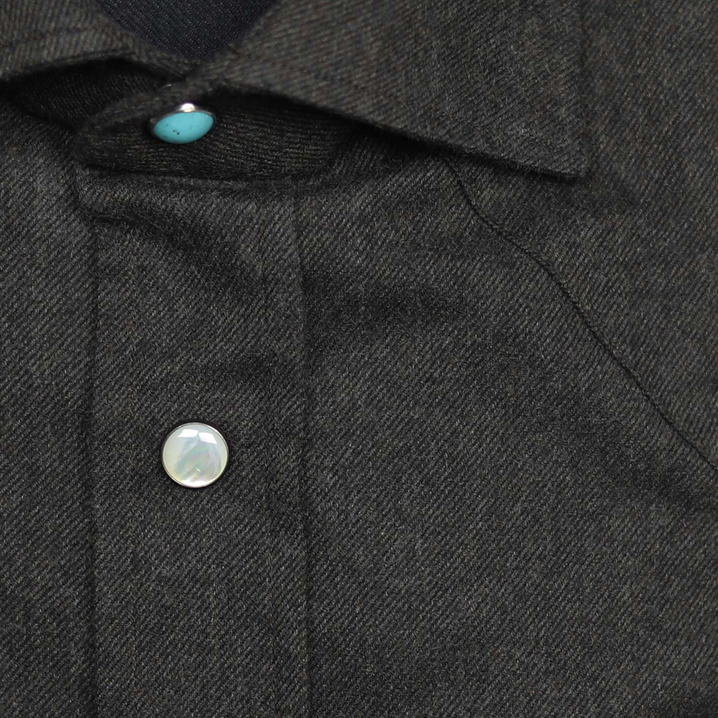 Dark brown flannel western shirt for men in soft brushed cotton – Vanacore Napoli