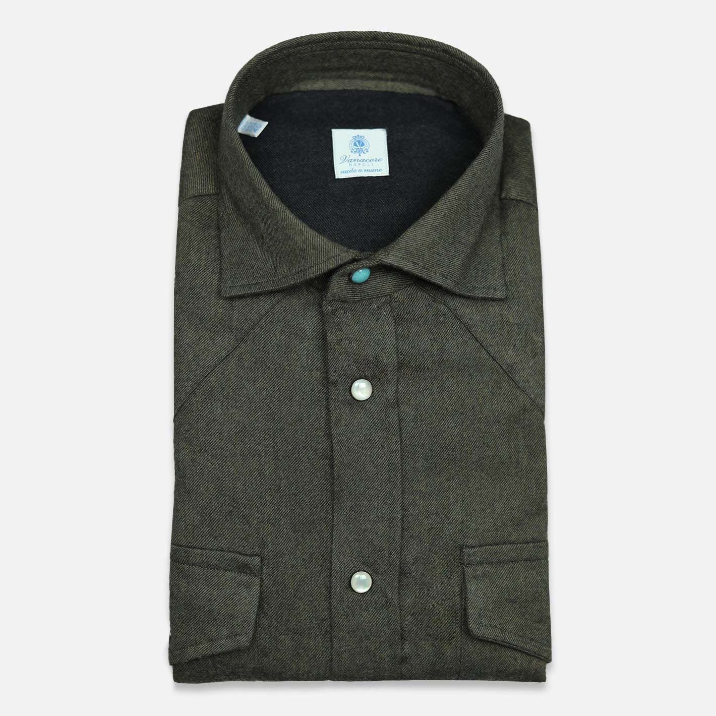 Green Flannel Western Shirt – Vanacore Napoli