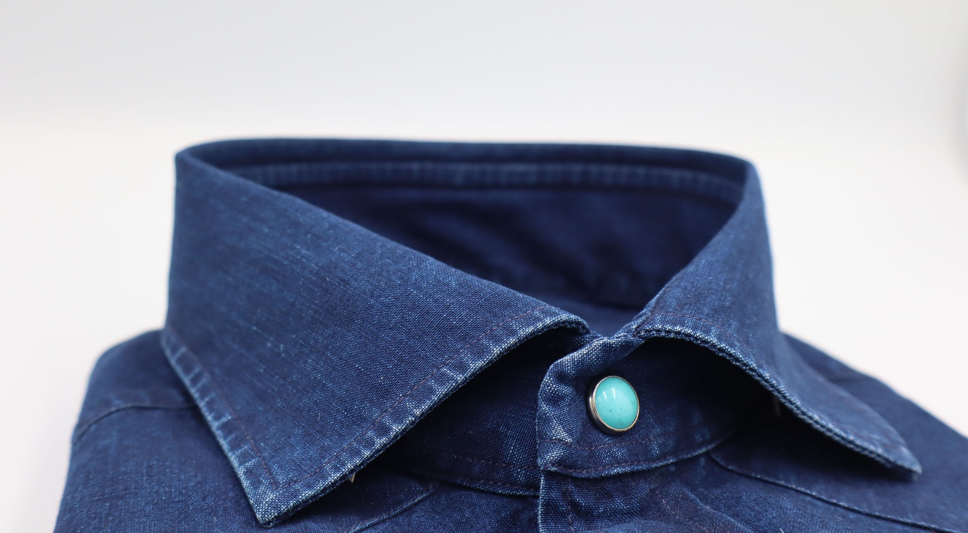 Luxurious Japanese denim shirt for men – handcrafted by Vanacore Napoli