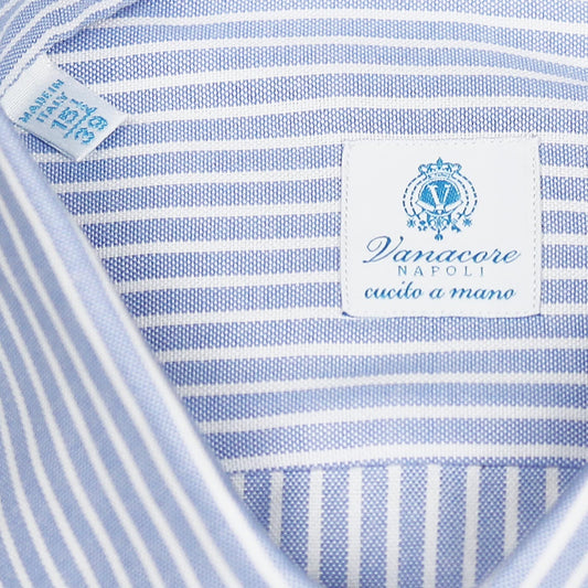 Light Blue Striped Oxford Shirt – Vanacore Napoli