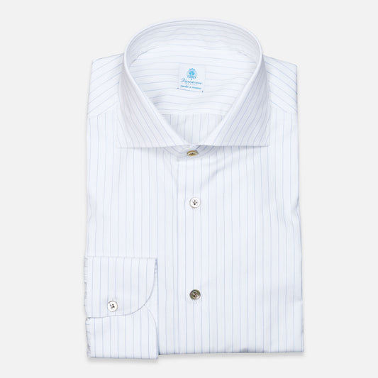 White blue striped cutaway shirt – Vanacore Napoli