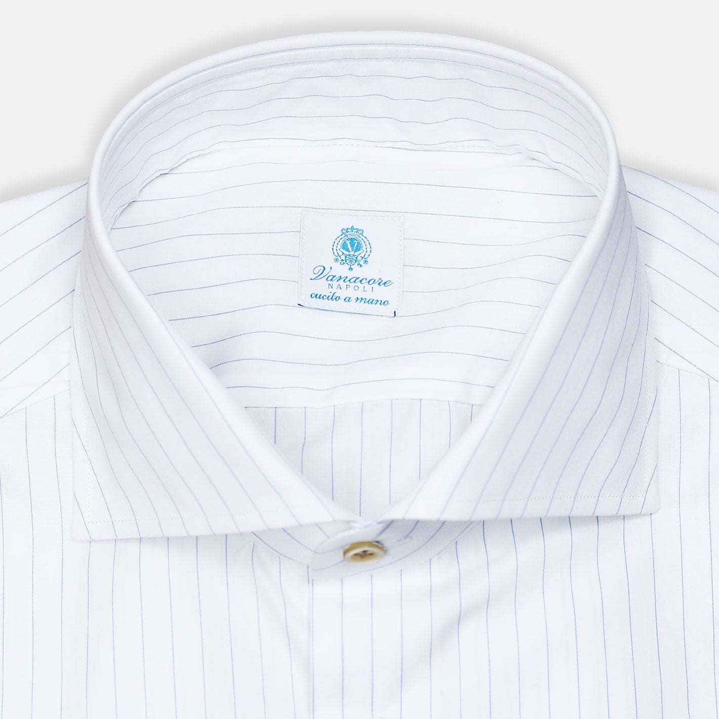 White blue striped cutaway shirt – Vanacore Napoli