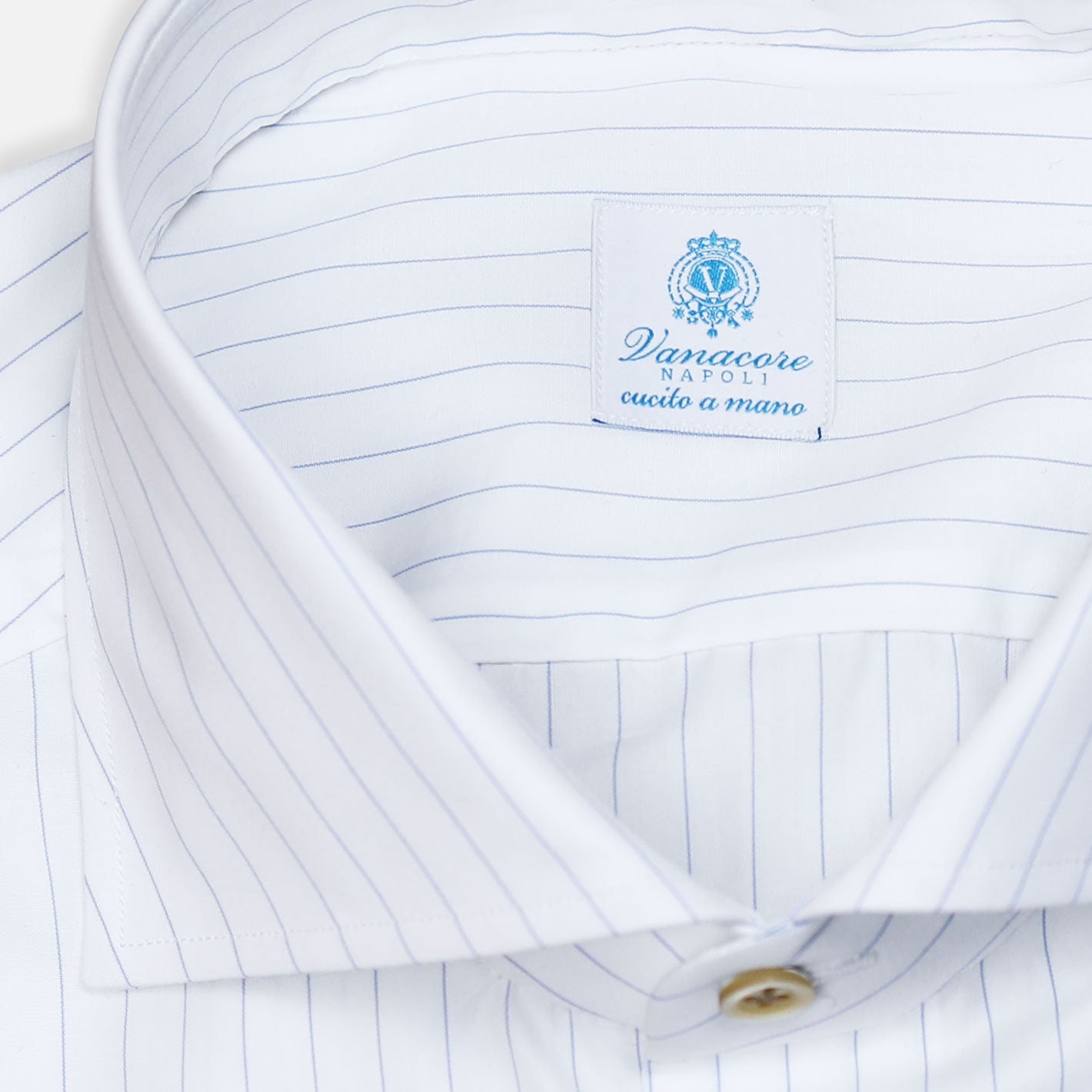 White blue striped cutaway shirt – Vanacore Napoli