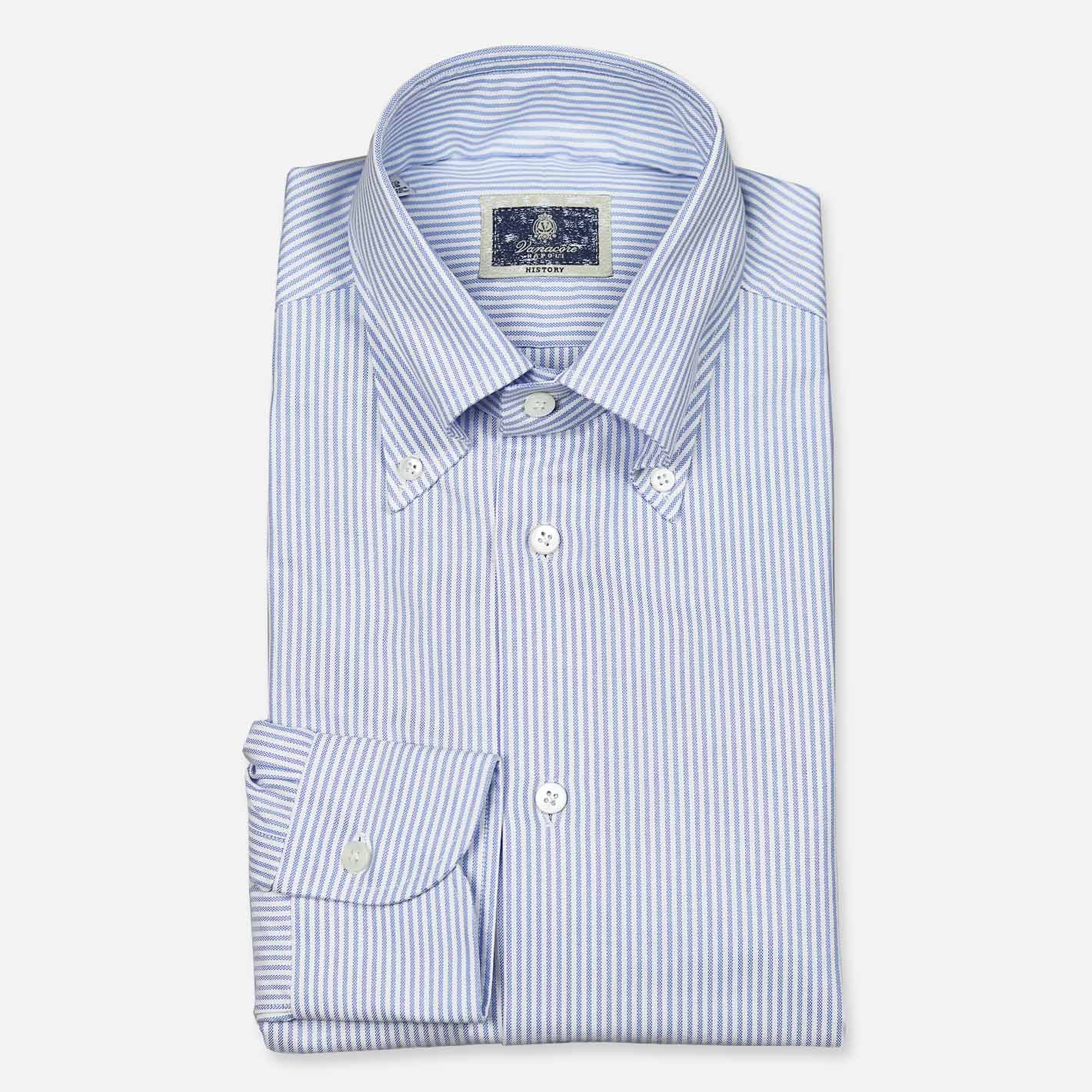 Blue White Striped Oxford Shirt – Vanacore Napoli