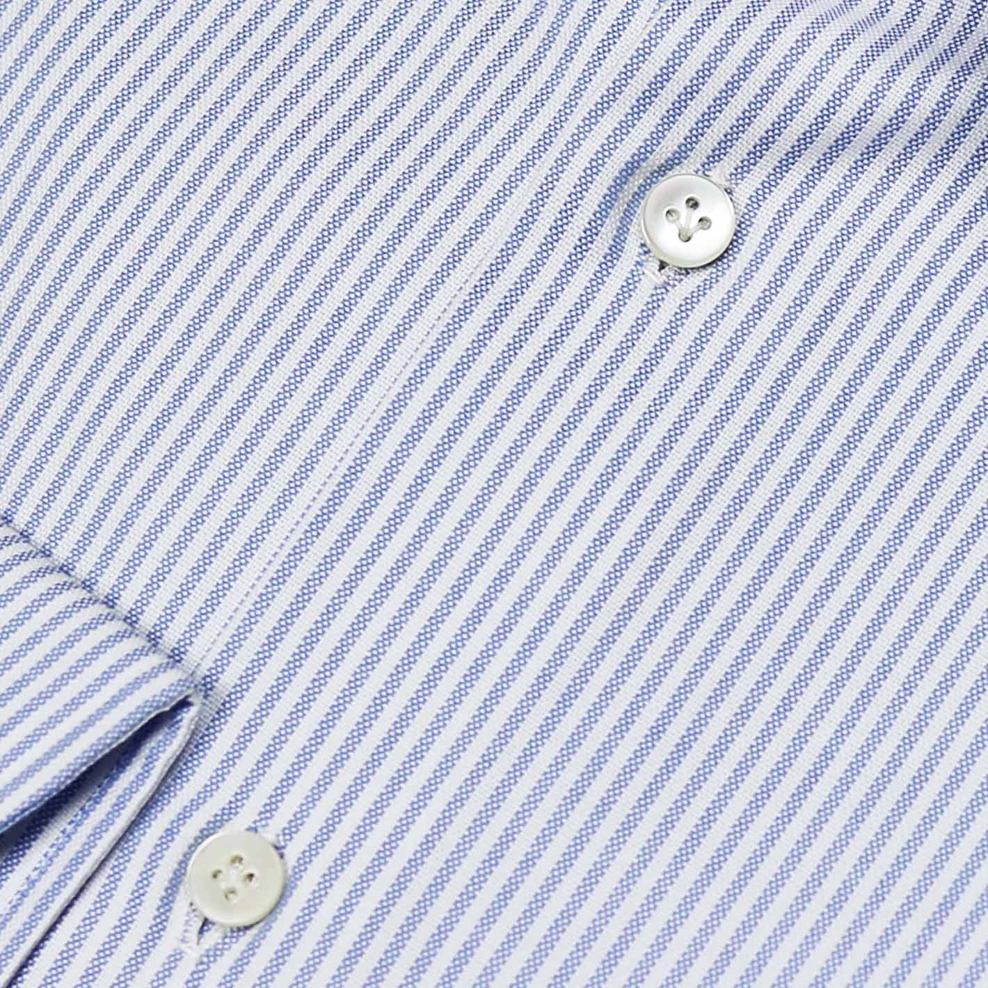 Blue White Striped Oxford Shirt – Vanacore Napoli