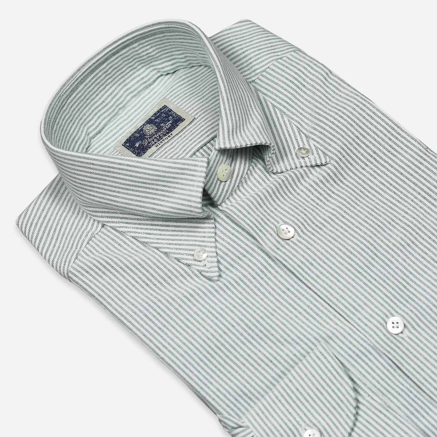 Green White Striped Oxford Shirt – Vanacore Napoli