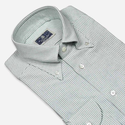 Green White Striped Oxford Shirt – Vanacore Napoli