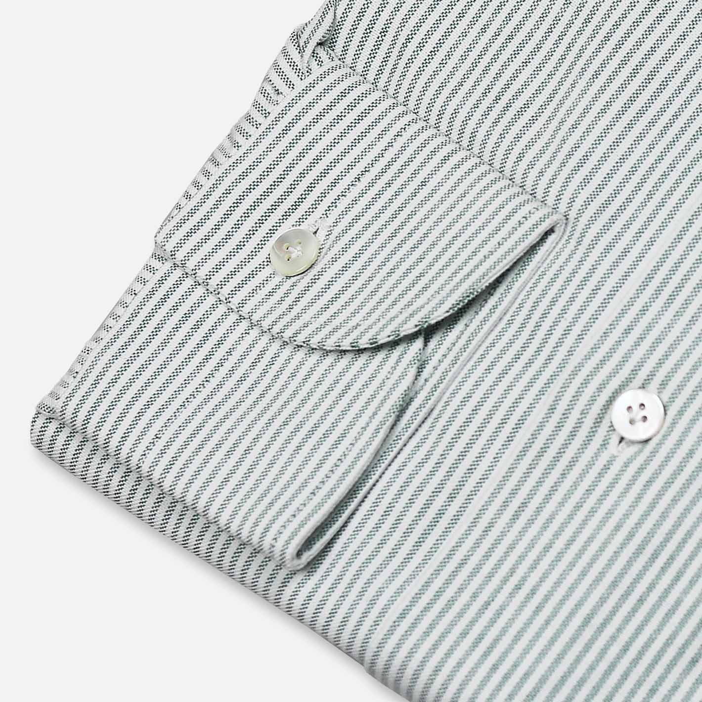 Green White Striped Oxford Shirt – Vanacore Napoli