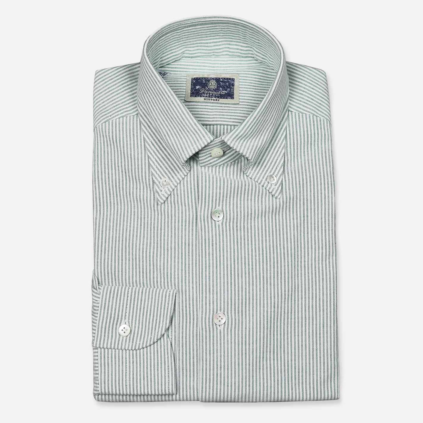Green White Striped Oxford Shirt – Vanacore Napoli