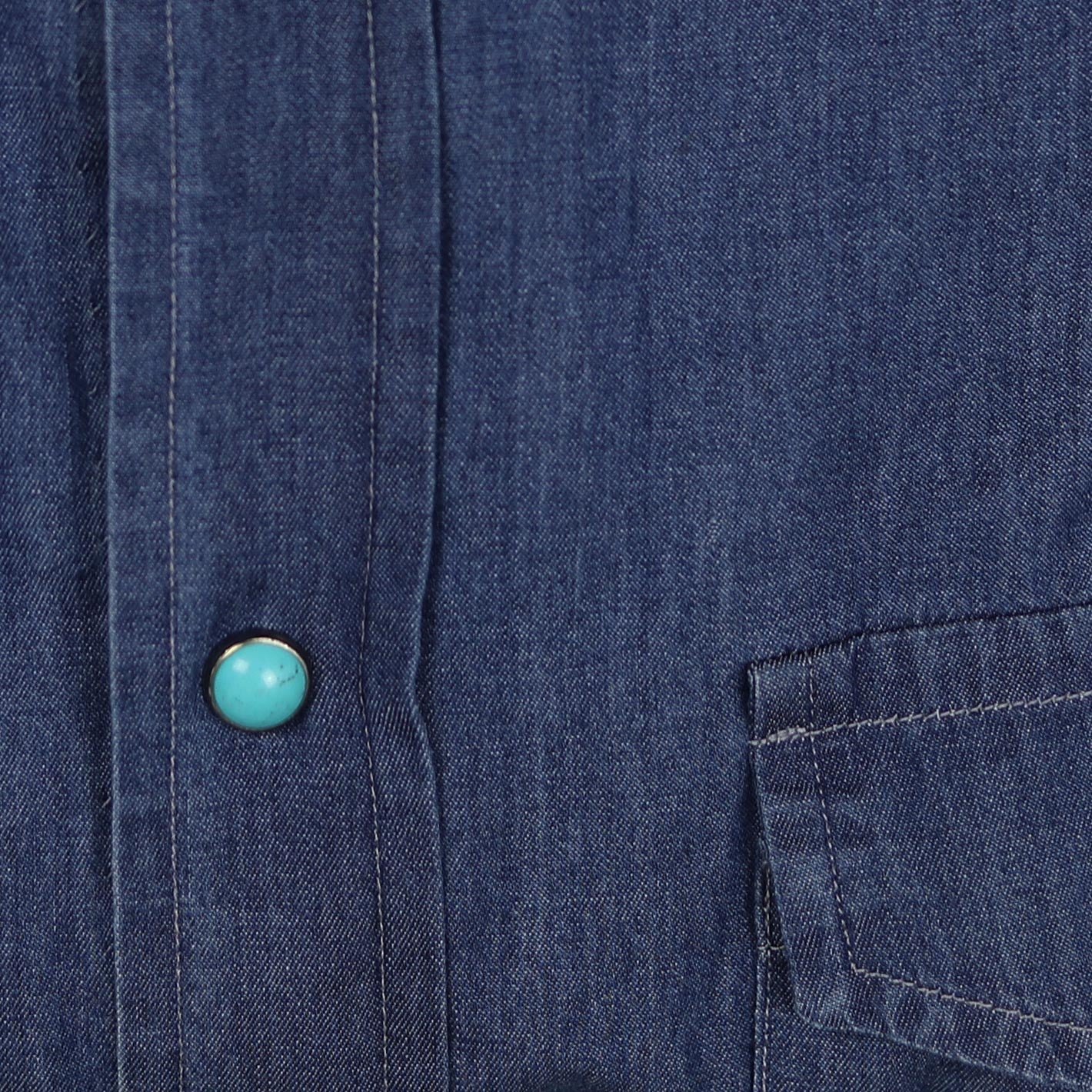 Blue denim shirt for men with cutaway collar – handcrafted in Naples by Vanacore