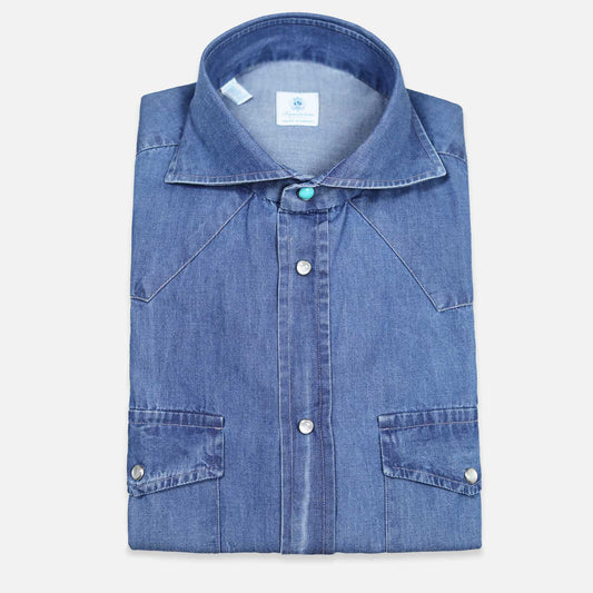 Blue Denim Shirt – Vanacore Napoli
