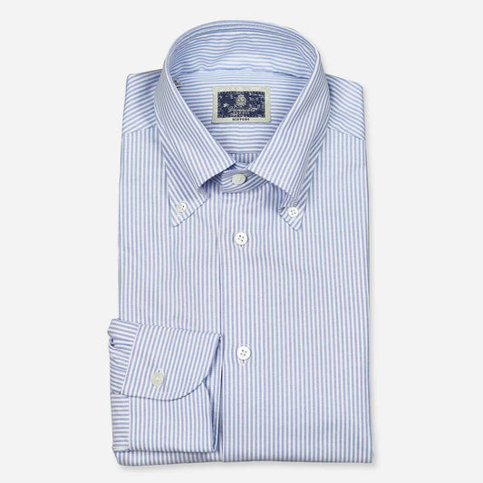 Blue White Striped Oxford Button Down Shirt
