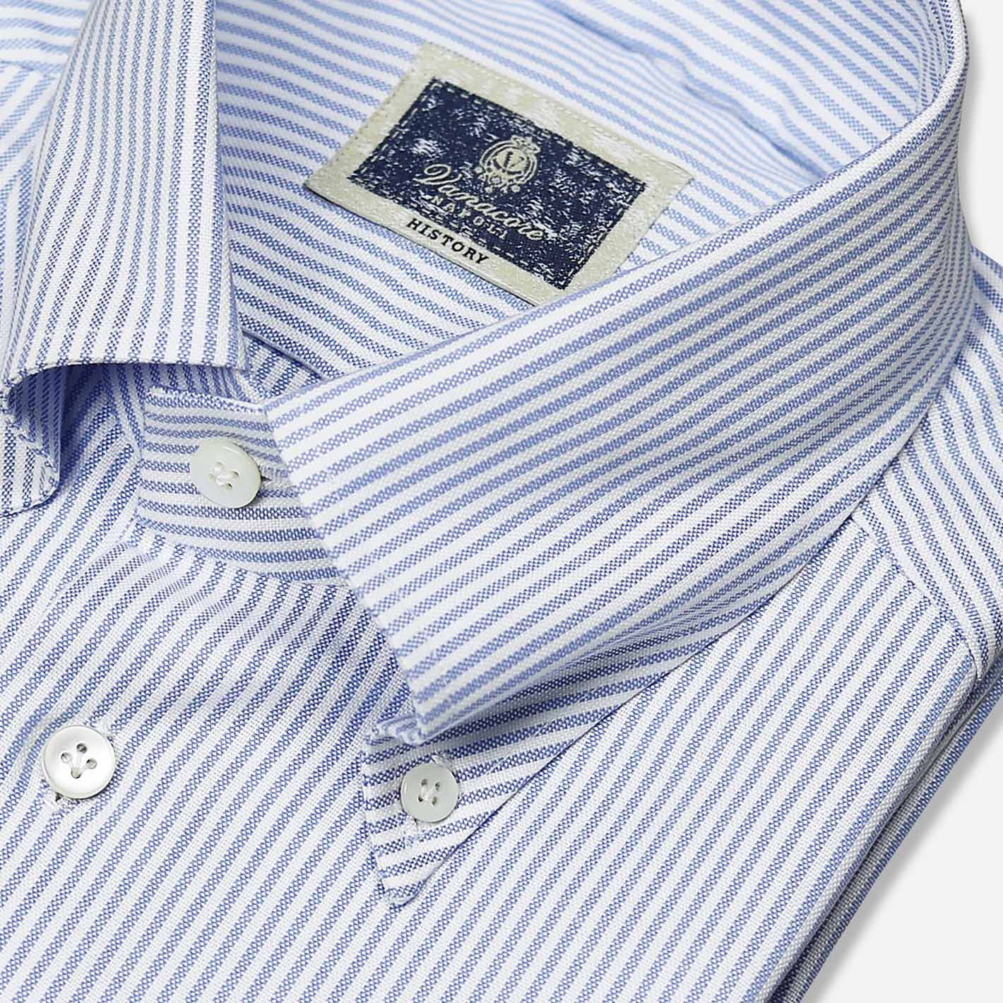 Blue White Striped Oxford Button Down Shirt