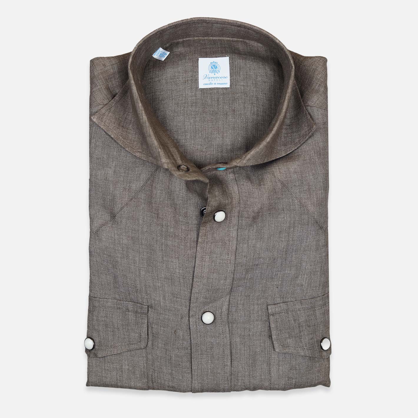 Capuccino Brown Linen Rodeo Shirt