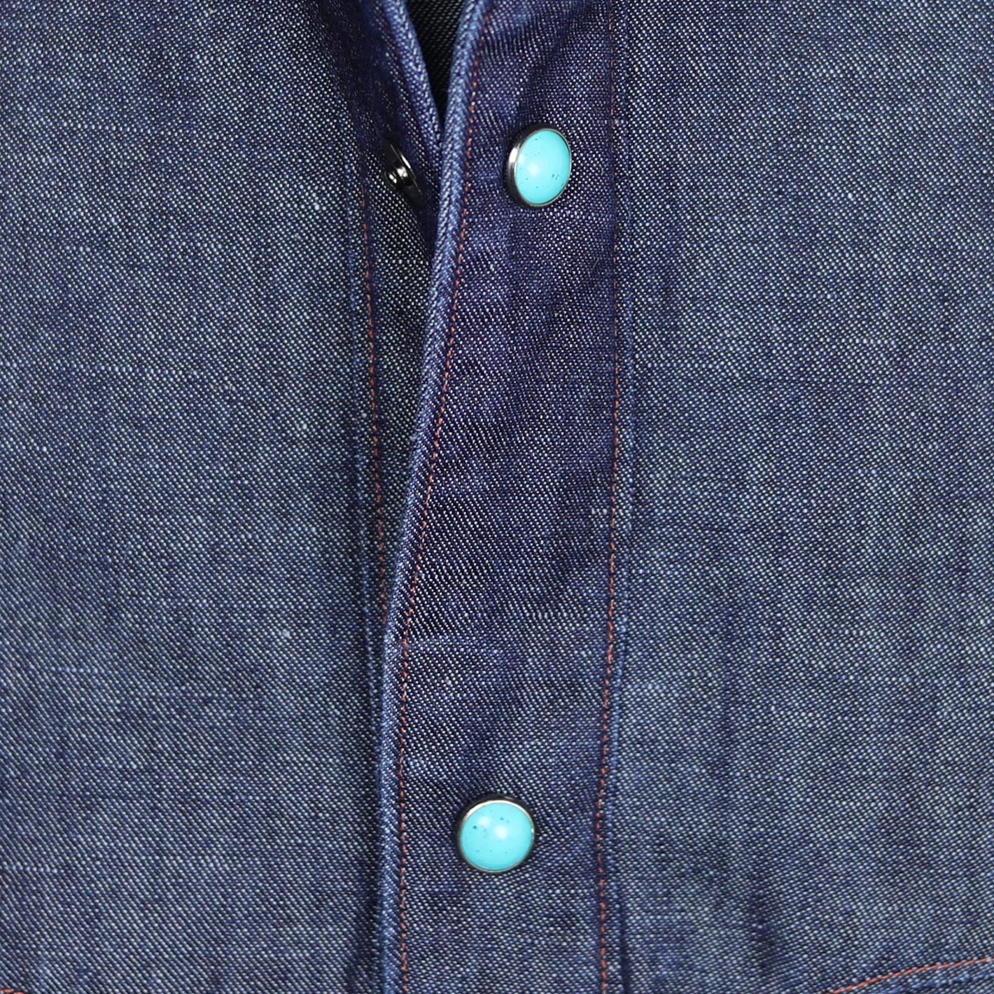 Dark Blue Vintage Stone Curved Yoke Denim Shirt