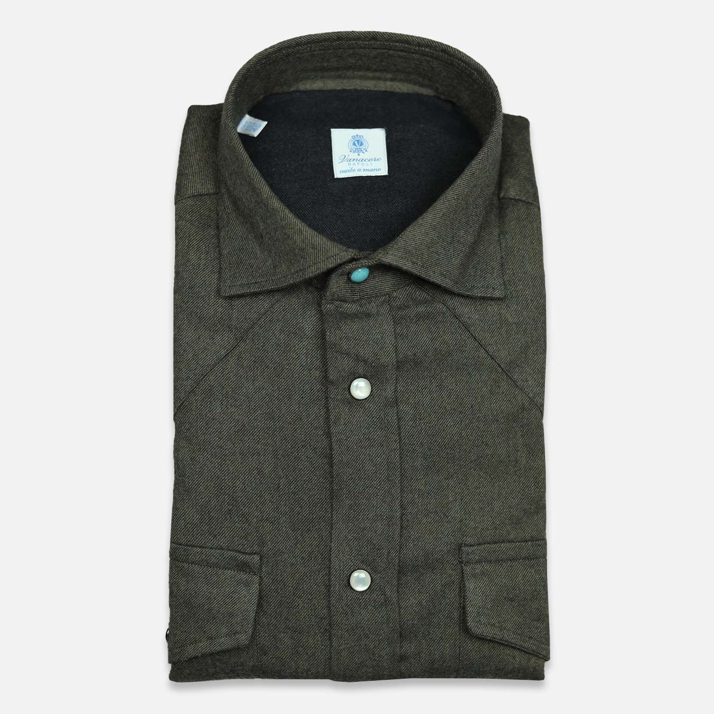 Dark Green Cotton Flannel Rodeo Shirt