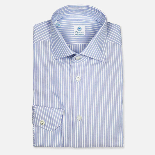 Light Blue Striped Oxford Shirt – Vanacore Napoli