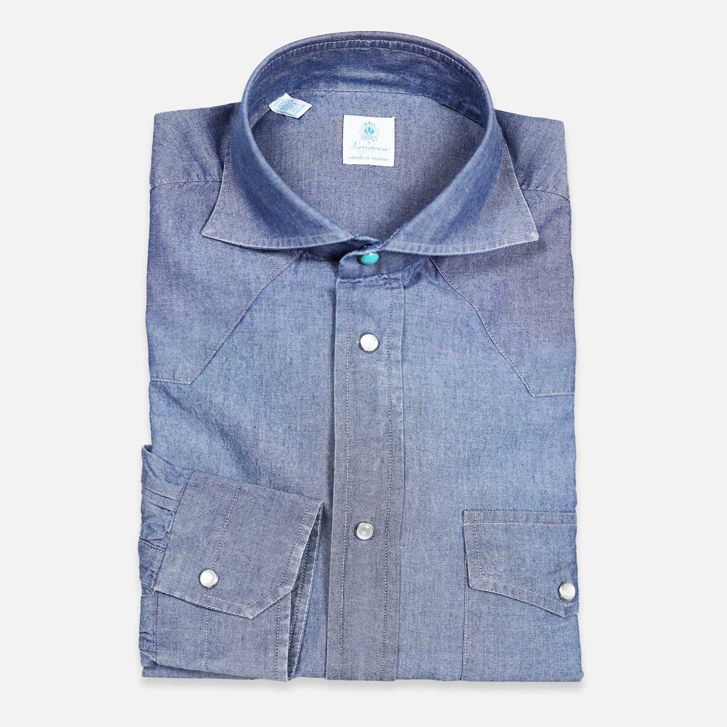 Mid Blue Washed Chambray Rodeo Shirt