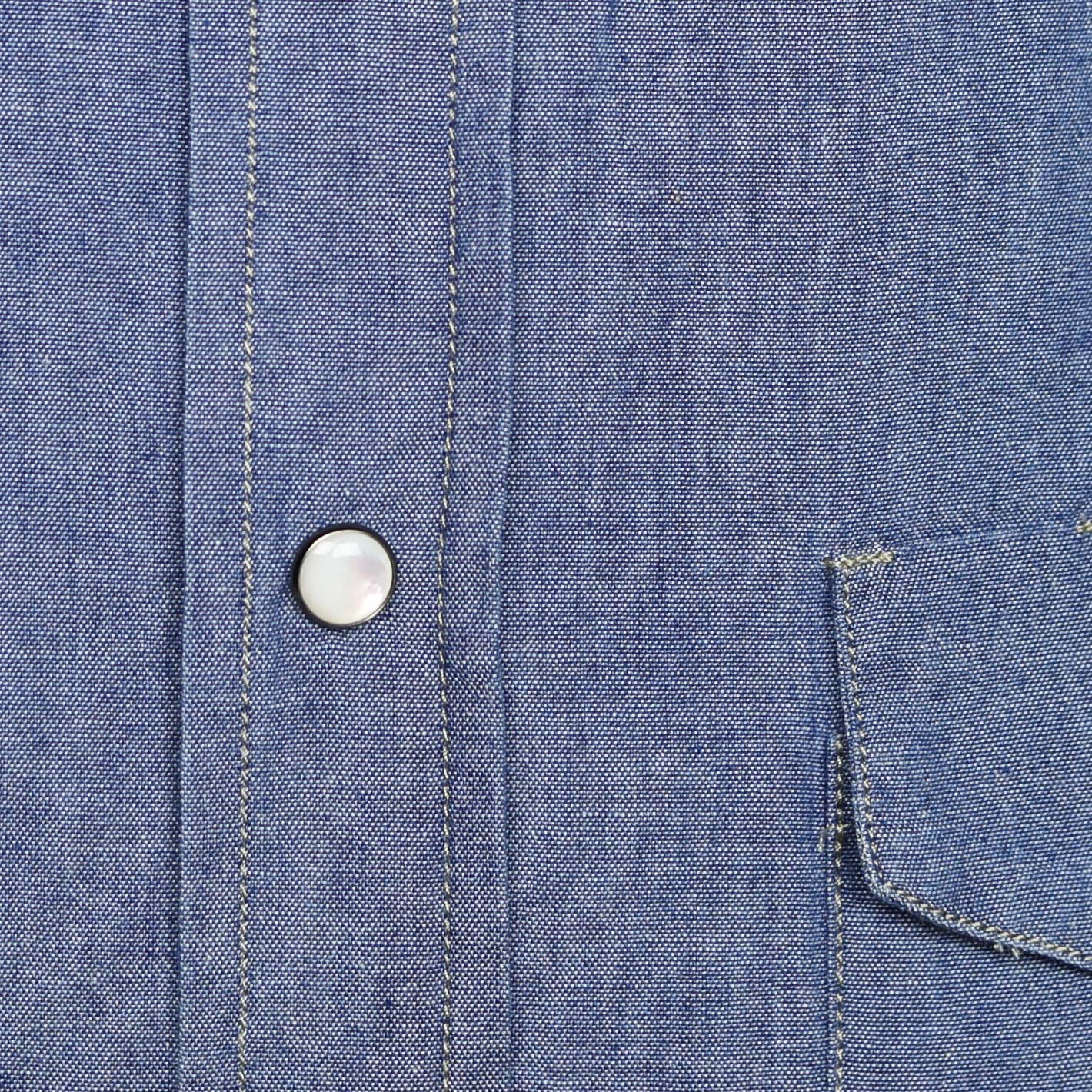 Mid Blue Stone Washed Japanese Denim Rodeo Shirt