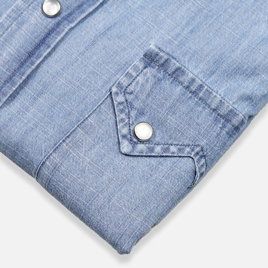 Light Blue Denim Western Shirt – Vanacore Napoli