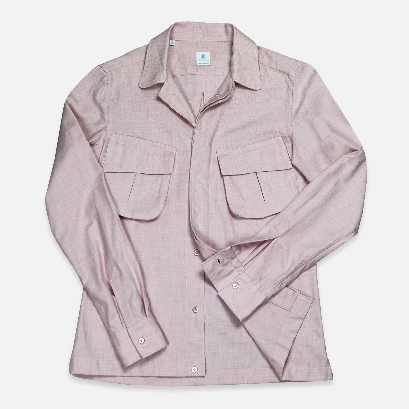 Pink Salmon Cotton Cashmere Shirt Jacket