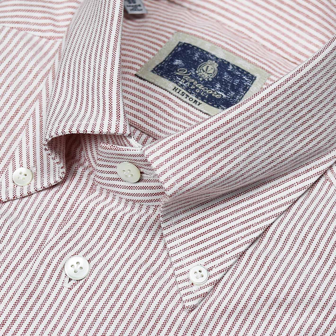 Red White Striped Oxford Button Down Shirt
