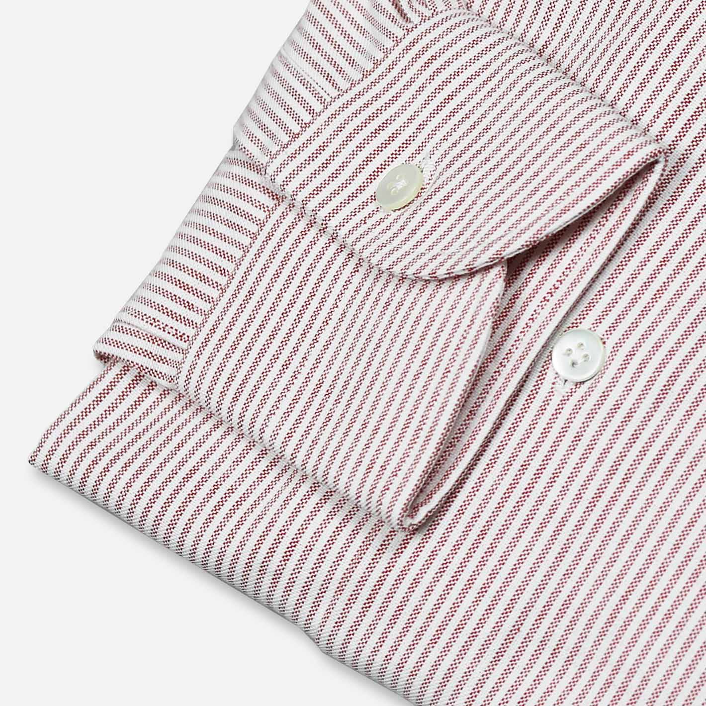Red White Striped Oxford Button Down Shirt