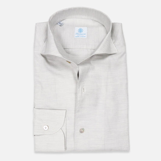 Light grey cotton cashmere Paramontura shirt – Vanacore Napoli