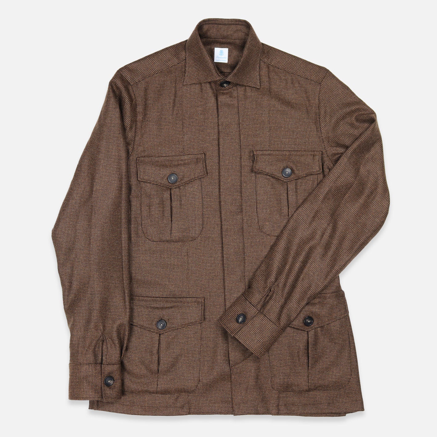 Brown Patterned Cashmere Vicuña Safari Jacket – Vanacore Napoli
