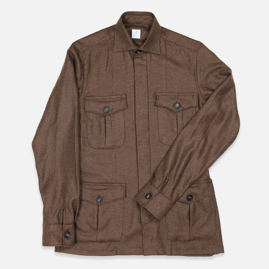 Brown Patterned Cashmere Vicuña Safari Jacket – Vanacore Napoli