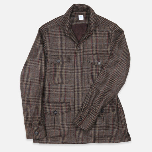 Brown Checked Cashmere Vicuña Safari Jacket – Vanacore Napoli