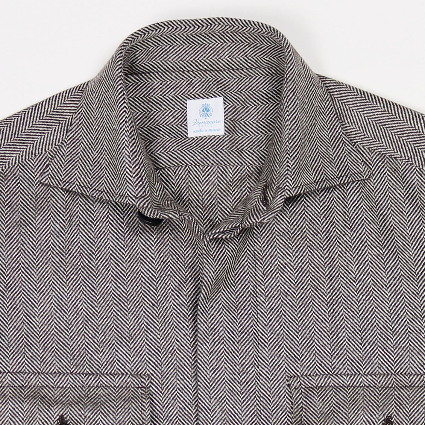 Grey Herringbone Cashmere Vicuña Safari Jacket – Vanacore Napoli
