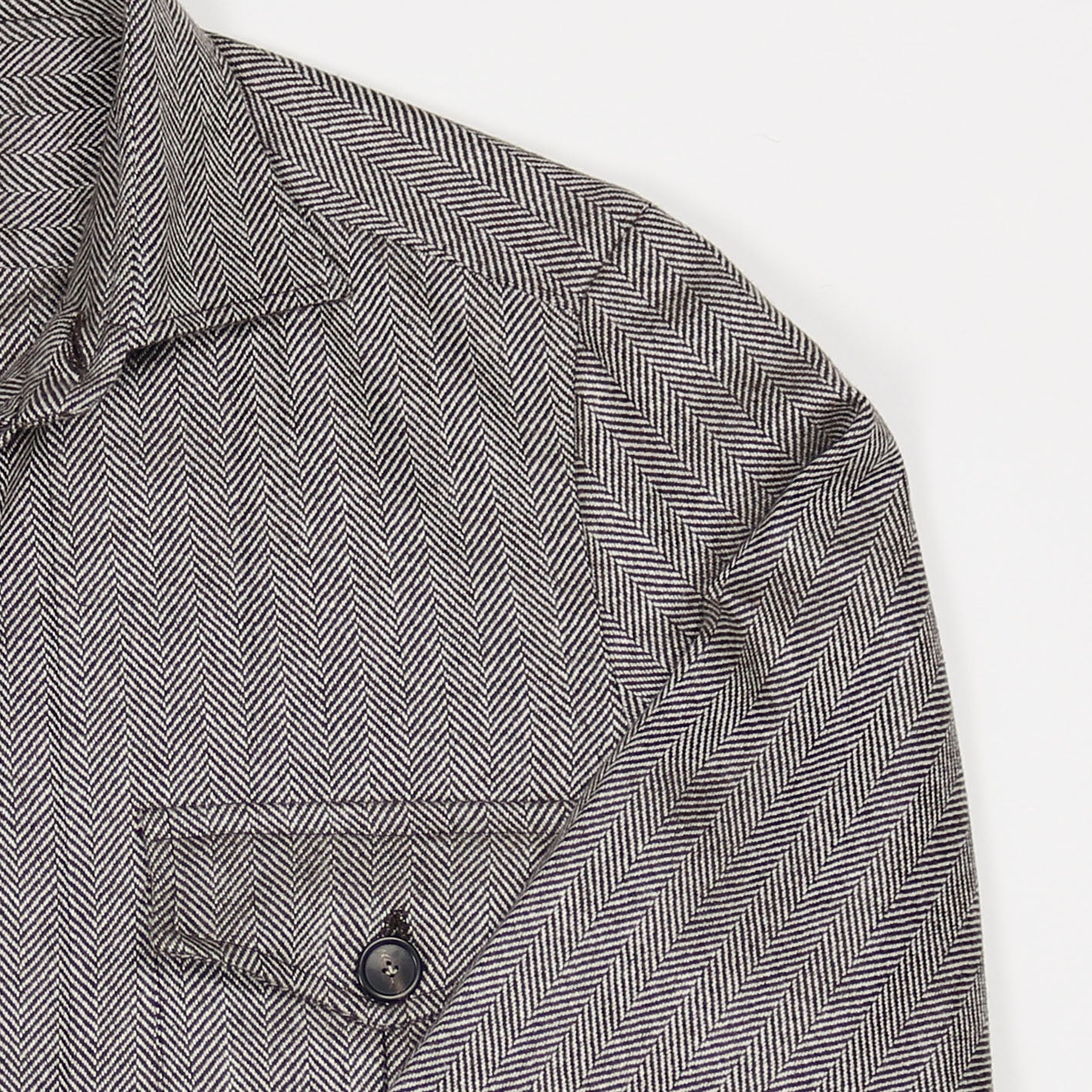 Grey Herringbone Cashmere Vicuña Safari Jacket – Vanacore Napoli