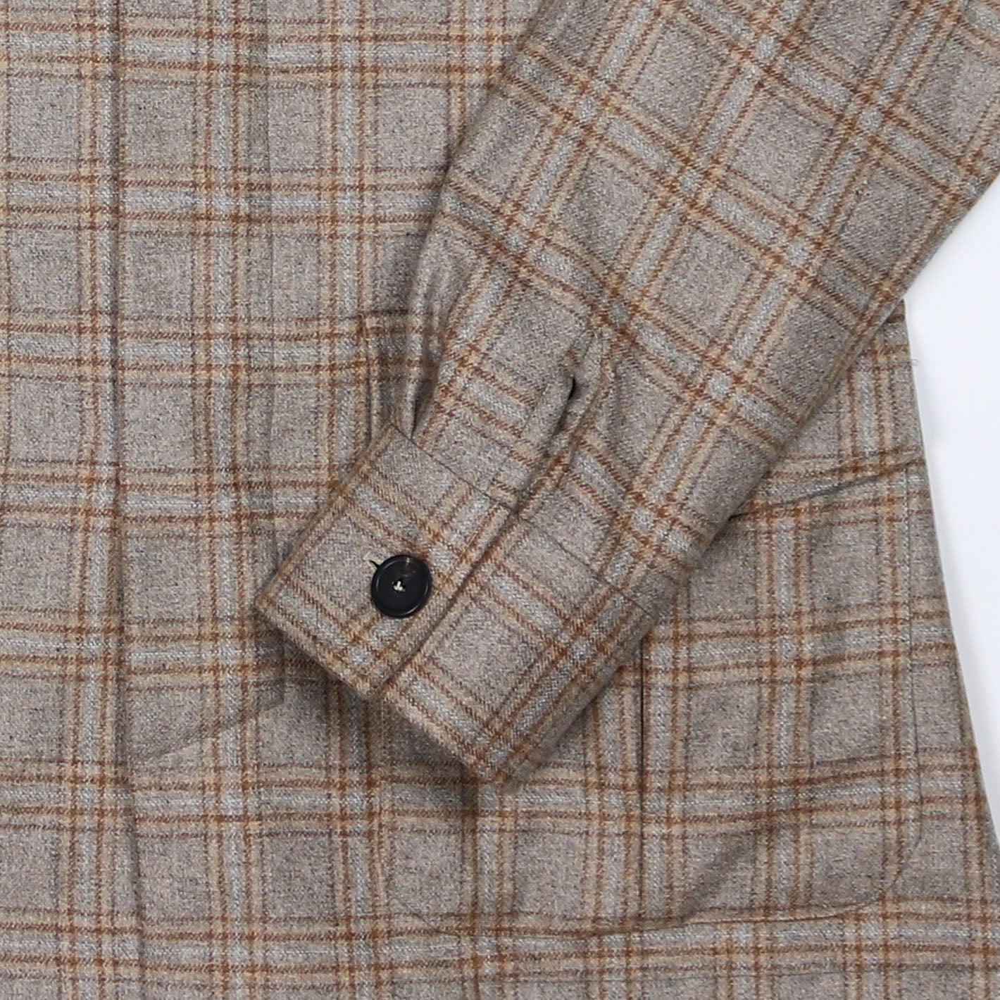 Mole grey and rust checked cashmere safari jacket with flap pockets – Vanacore Napoli
