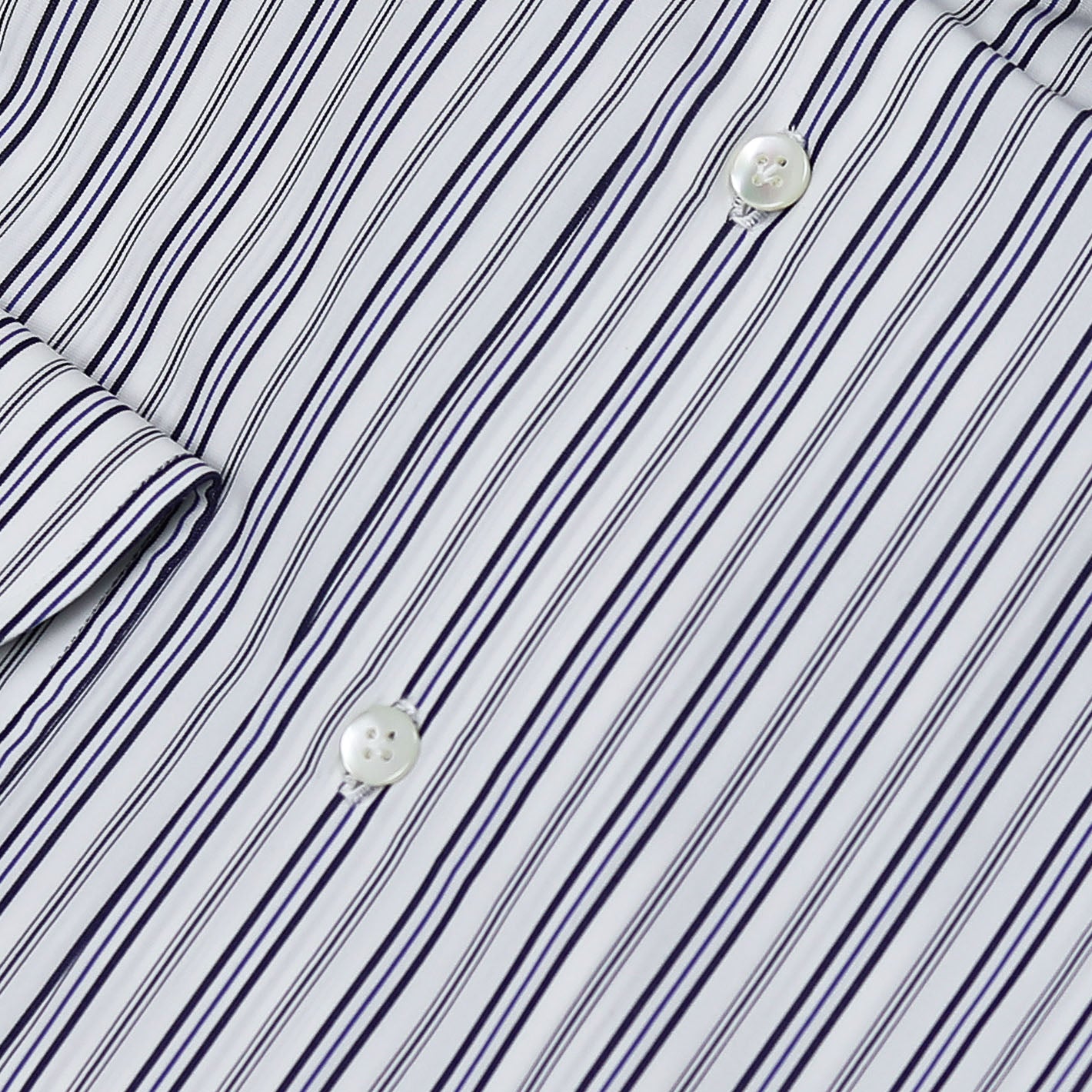 Black and blue striped shirt with semi-cutaway collar – Vanacore Napoli